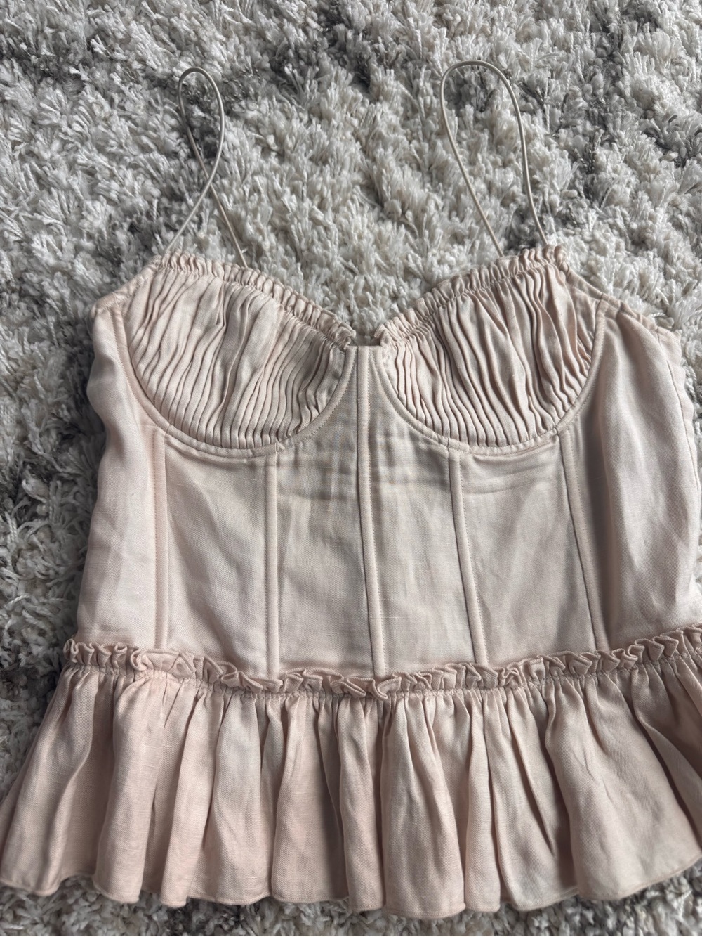 Blush Ruffle Bustier Cami Top - Size Small - Brock x H&M
